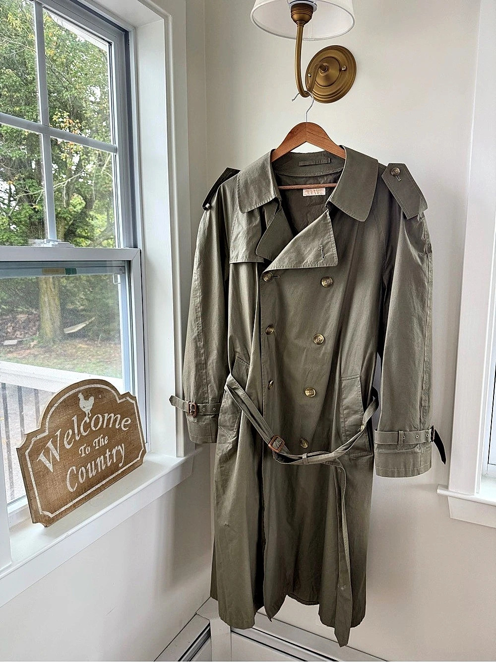 Rare Vintage men’s Brooks Brothers Trench Coat in Green Size 40